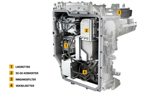 Kraftelektronikkmodulen i Renaults R240-motor.