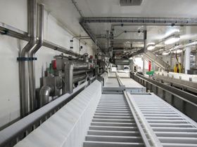 Platefryser i fabrikken ombord i Roaldnes .