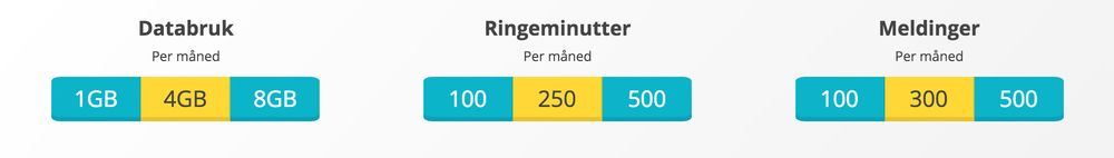 Under Mobilabonnement finner du tre enkle valg som enkelt plukker ut det billigste abonnementet for deg.