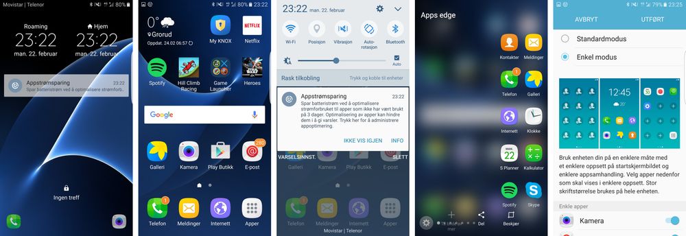 Menyene preges av Samsungs Touch Wiz-design. De er raske og enkle å bruke. Har du akkurat fått deg smarttelefon kan du velge en enda enklere menyvariant.