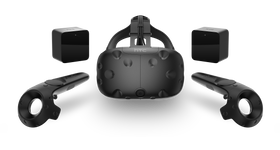 Med i pakken kommer selve brillene, to trådløse kontroller, to posisjonssensorer og to VR-spill.
