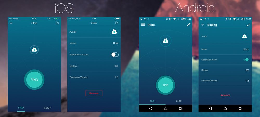 Android-versjonen og iOS-versjonen av iHere-appen er temmelig like, men er elegant tilpasset de to platformene.