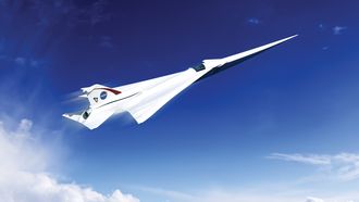 Et tidlig designutkast på et supersonisk, men stillegående, passasjerfly. LM har fått oppdraget med å ferdigstille den grunnleggende designen.