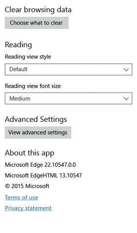 About-boksen i framtidig utgave av Microsoft Edge