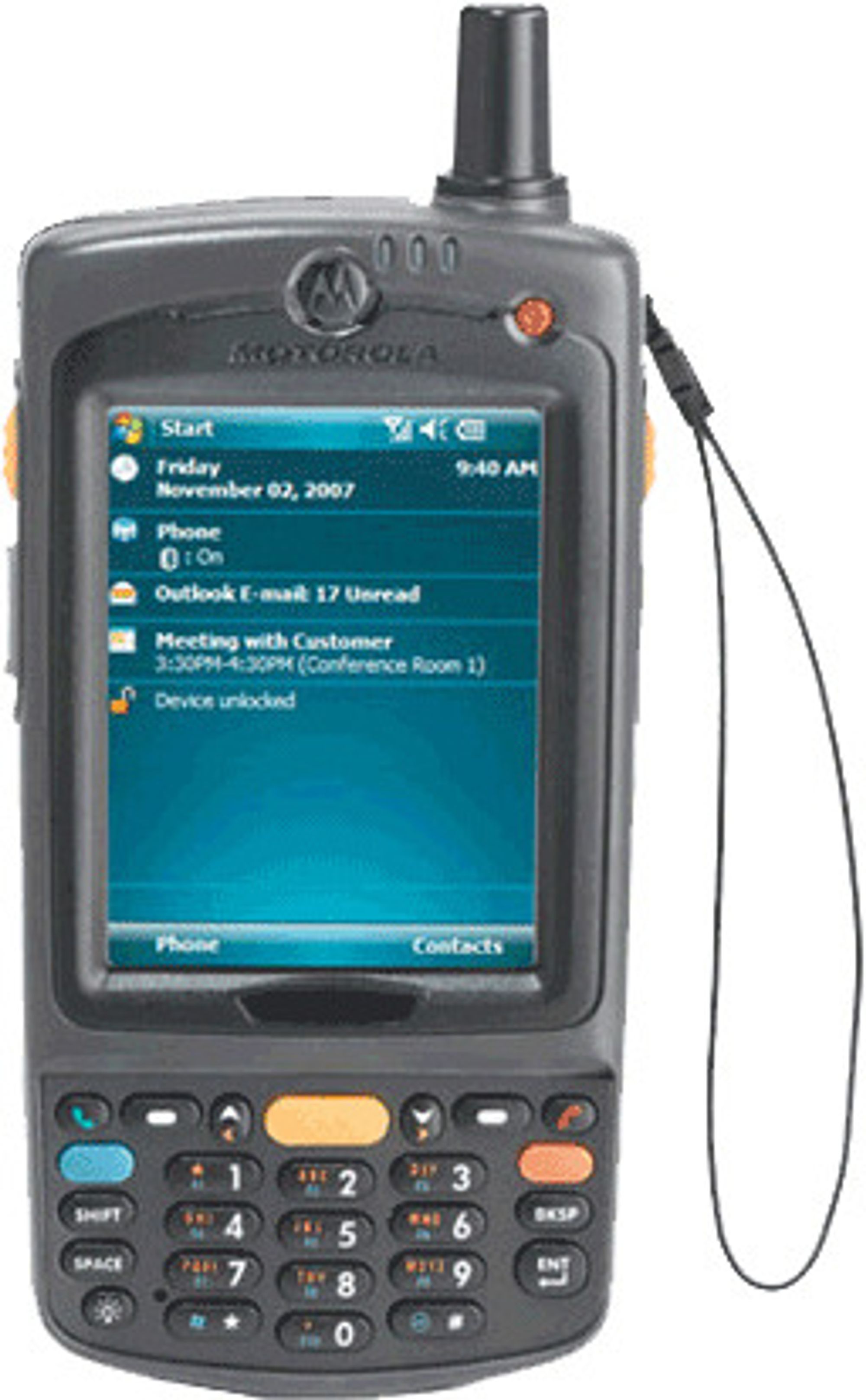 Motorola MC75 tåler støt, støv og vann, og har avansert datafangst, sikkerhet og samband. Den er samtidig nesten tre ganger så tung som en iPhone.