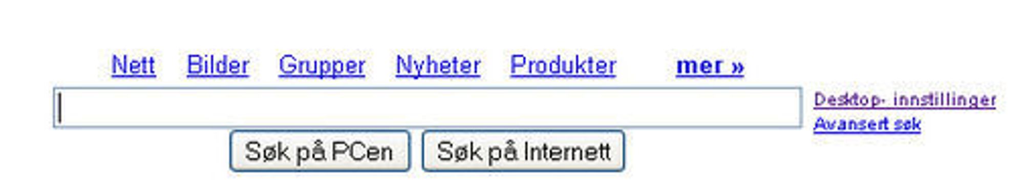 Google Desktop er tett integrert med Googles vanlige søketjeneste
