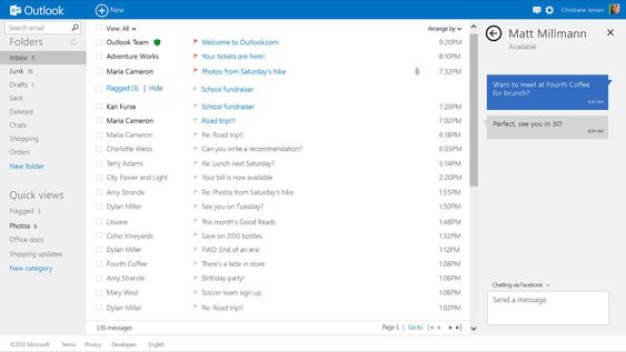 Microsofts nye grensesnitt for webmail blir langt bedre oversiktig enn dagens Hotmail-tjeneste. Blant annet er displayannonsene tatt vekk.