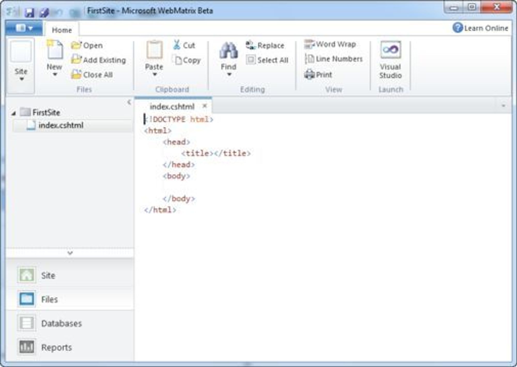 Webside-redigering i Microsoft WebMatrix