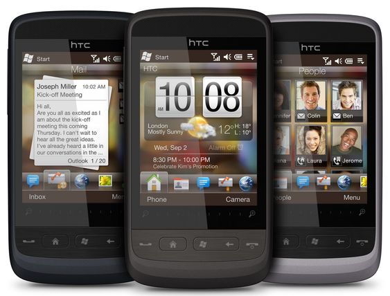 HTC Touch2 med Windows Mobile 6.5 og Touch FLO.