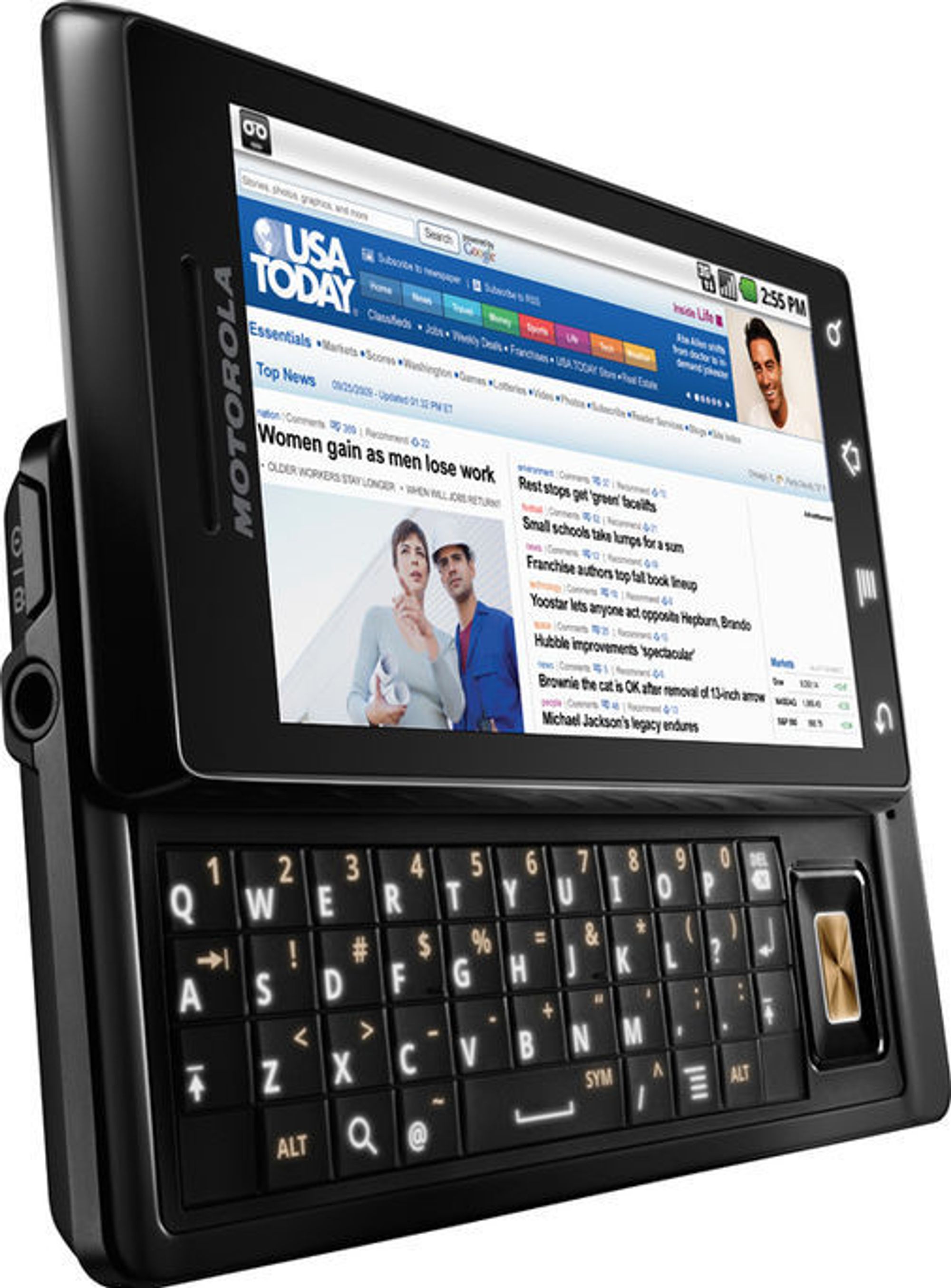 Motorola Droid blir den første mobiltelefonen på markedet som tar i bruk Android 2.0.