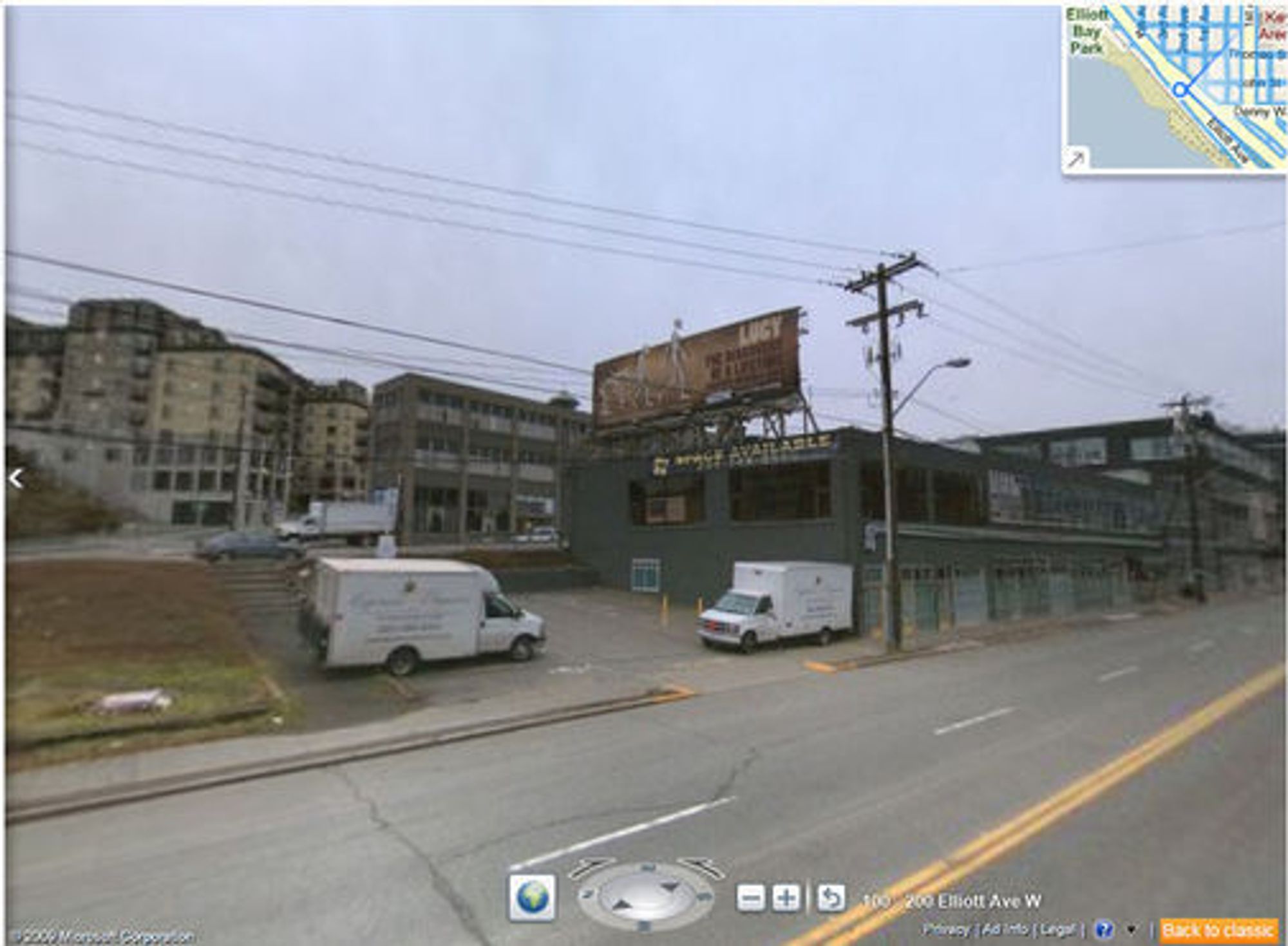 Bing Maps gatebilde fra Seattle uten Streetside Photos