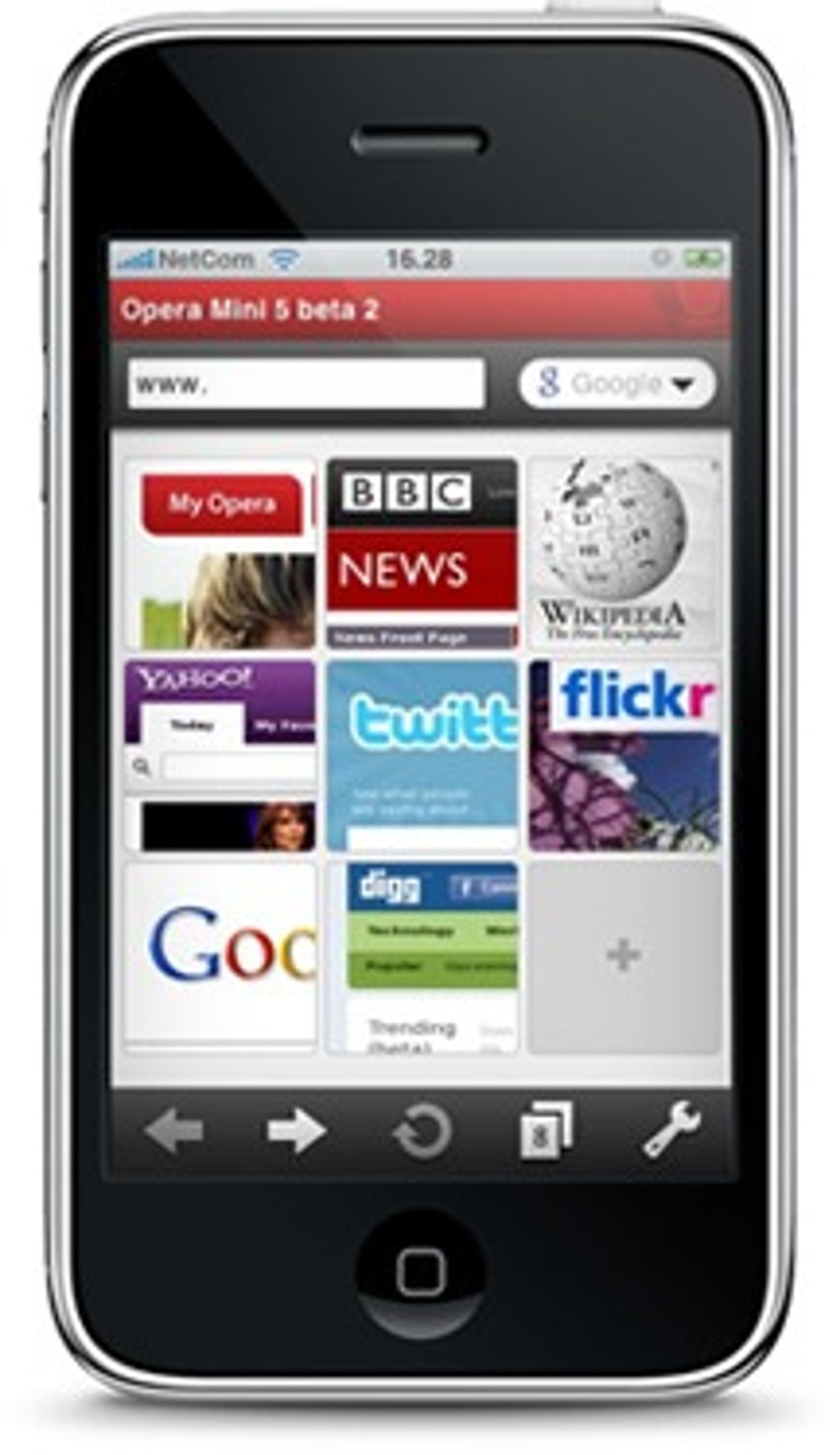 Opera Mini beta 2 på iPhone