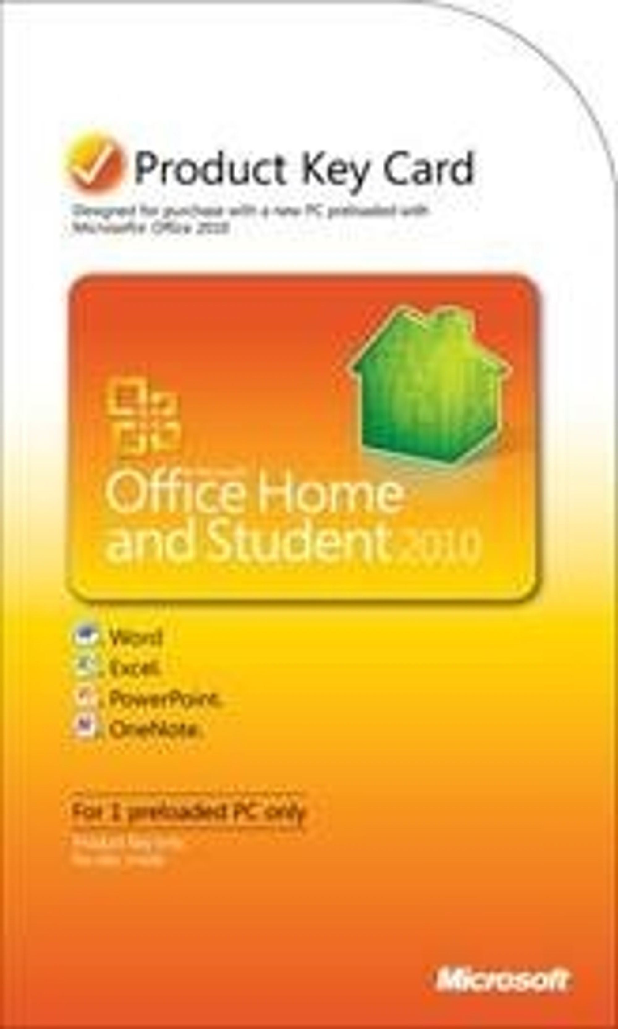Office 2010 Product Key Card for oppgradering fra Office Starter 2010.