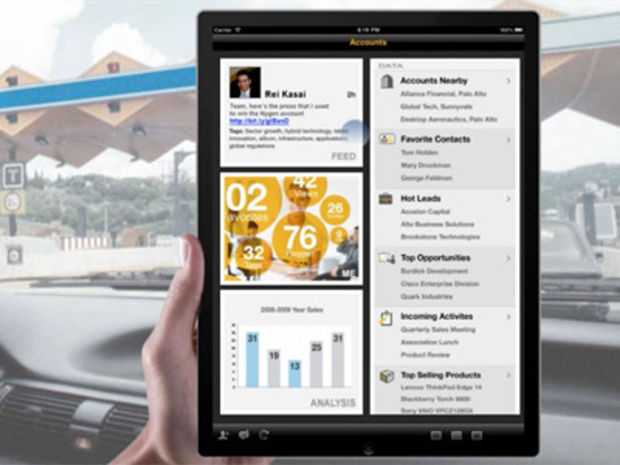 SAP Sales OnDemand er laget med tanke på bruk også i mobile klienter, her Apples nettbrett iPad.