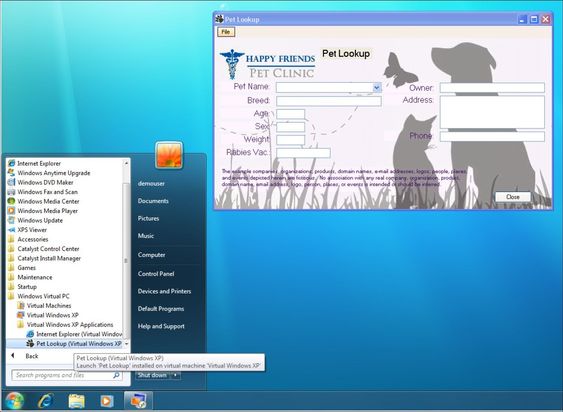 Windows XP Mode i Windows 7 gjør det mulig å installere applikasjoner i en virtuell utgave av Windows XP og deretter kjøre dem som tilsynelatende ordinære Windows 7-applikasjoner.