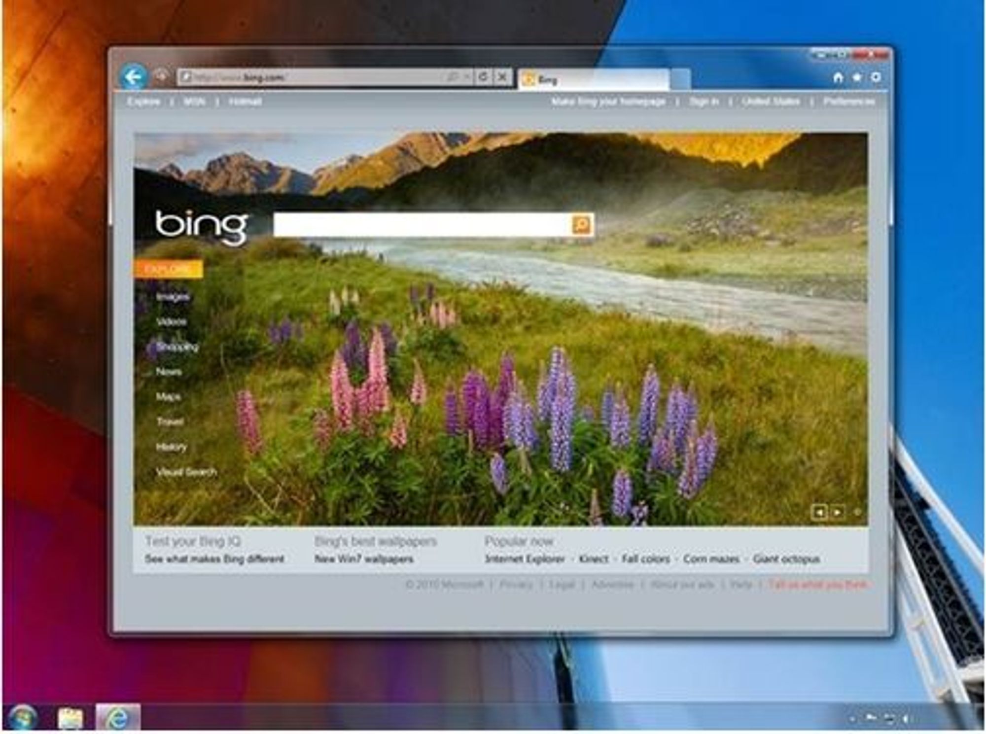 Angivelig brukergrensesnittet til IE9