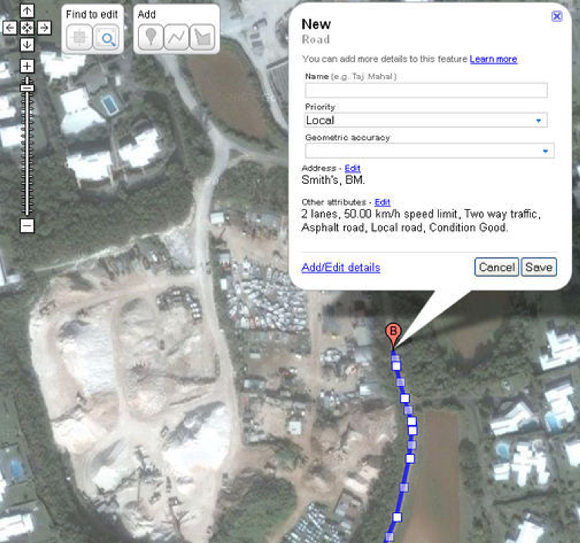 Veimarkering i Google Map Maker