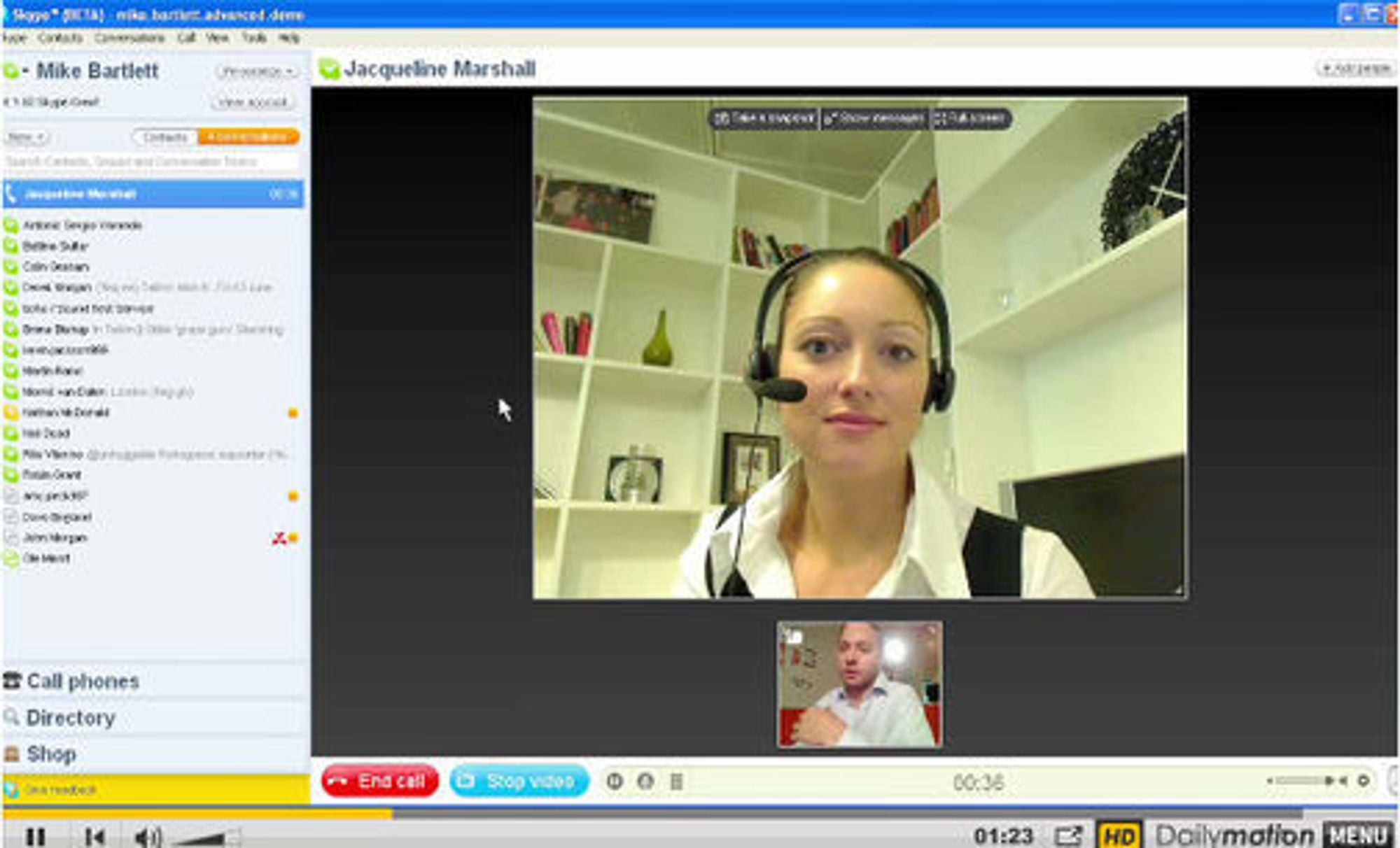 Skype 4.0 beta - demo av videosamtale