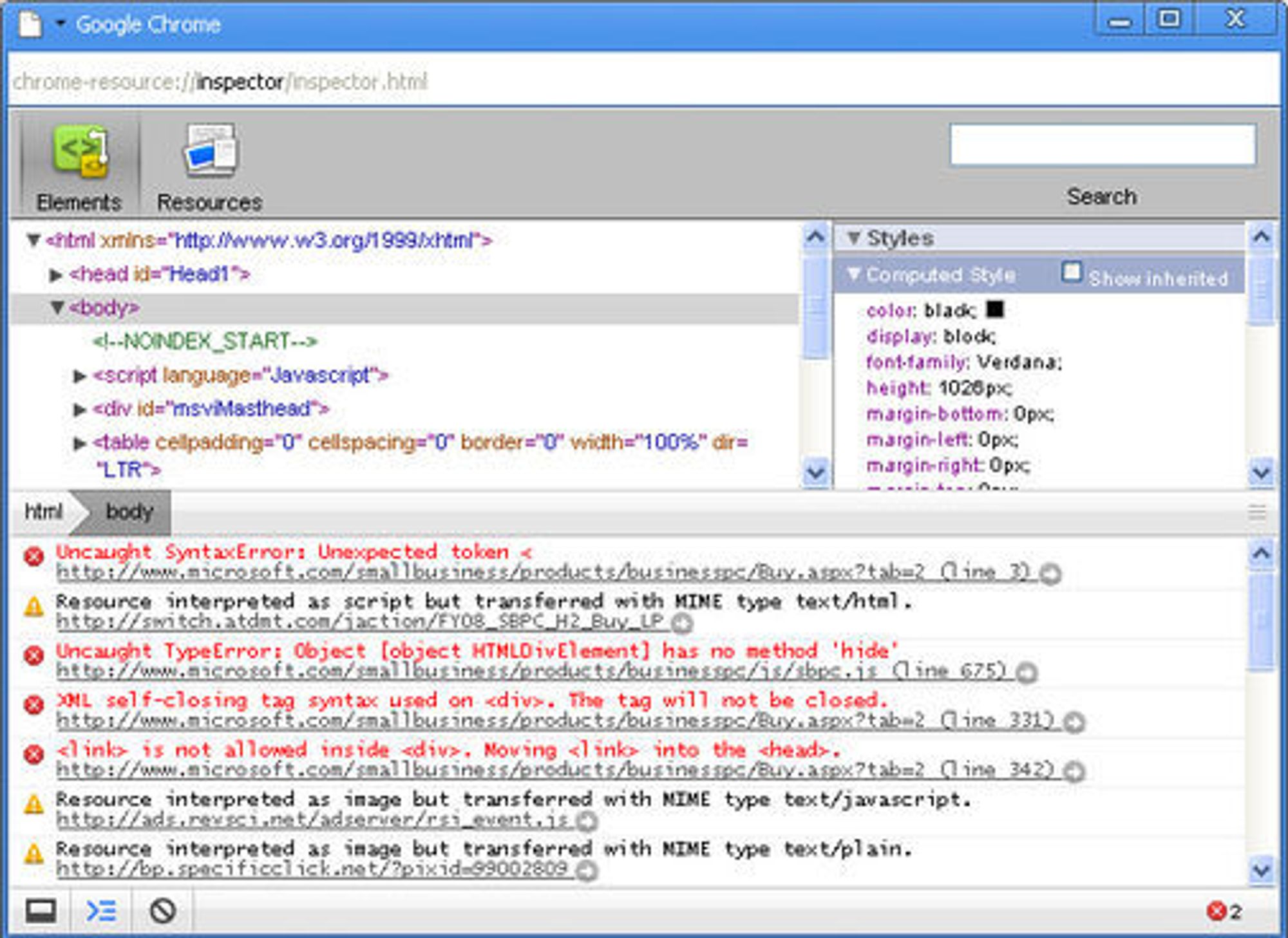 Google Chrome Inspector er et verktøy rettet mot utviklere.