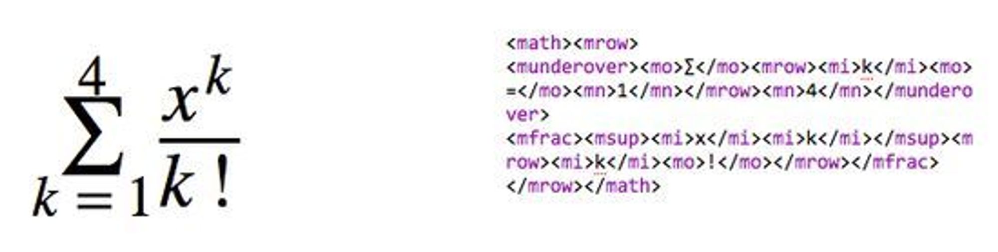 MathML er et XML-basert språk for å beskrive matematiske uttrykk. MathML kan integreres direkte i HTML-koden til websider og blir da gjengitt på websiden av nettlesere med støtte for språket.