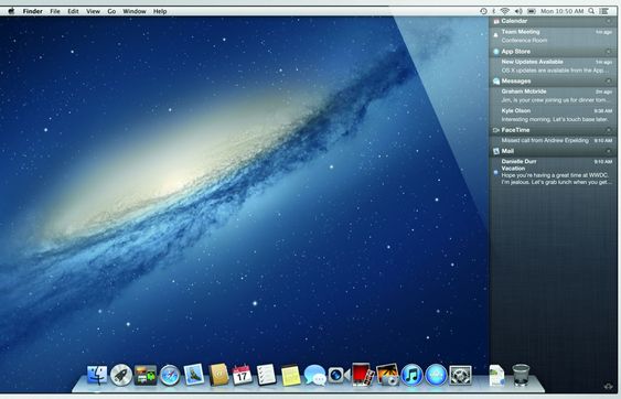 OS X Mountain Lion og det nye varslingssentralen, Notification Center.