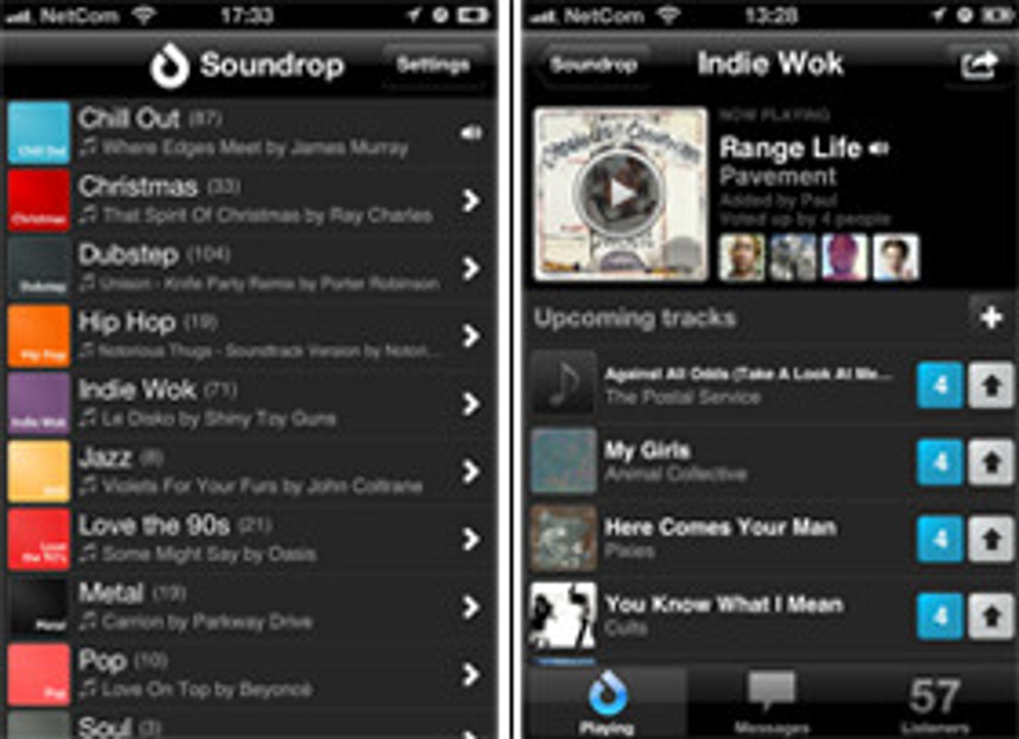 Soundrop-klienten til iOS fungerer på samme vis, og krever også premium-abonnement på Spotify.