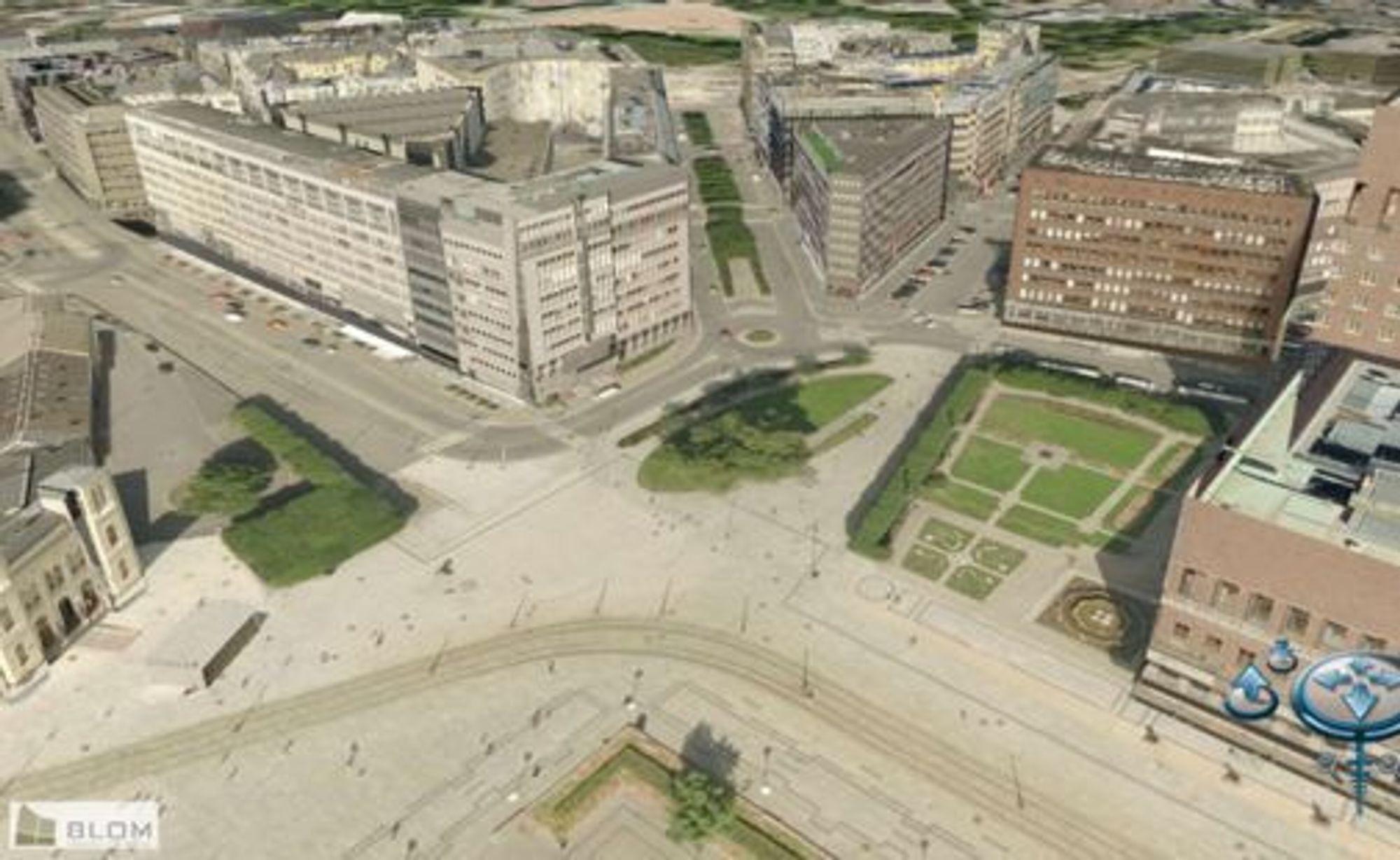 Blom3D-modell fra Vika i Oslo