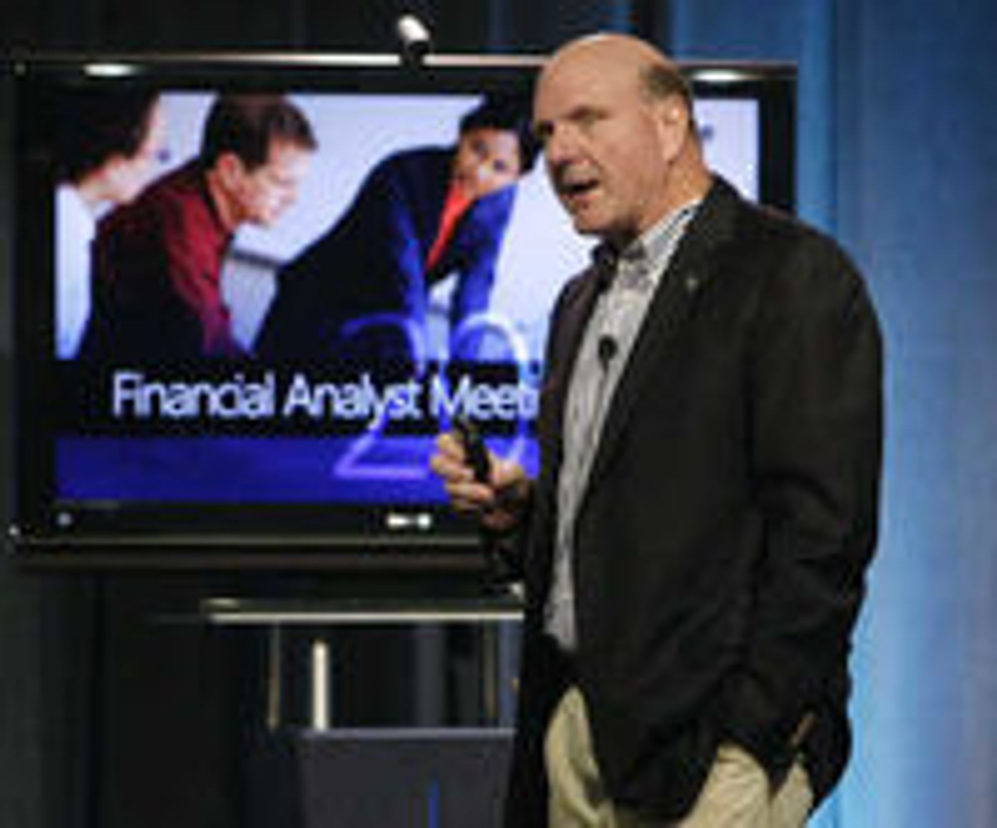 Steve Ballmer under analytikermøtet den 30.juli 2009. Foto: Robert Sorbo, Microsoft.