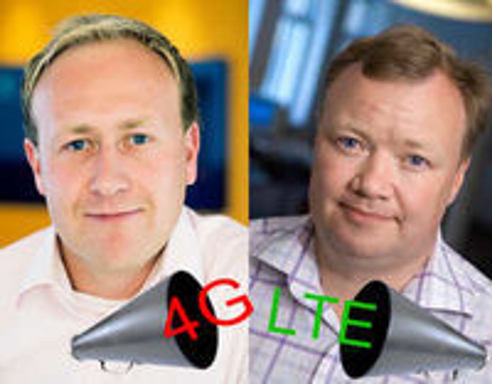 Det handler om å bli forstått av kundene, sier Netcoms Øyvind Vederhus (til v.). - Løgn, mener teleanalytiker John Strand om bruk av begrepet 4G.