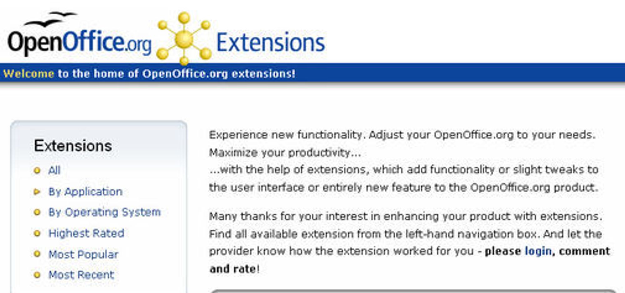 Fra Extensions-nettstedet til OpenOffice.org.