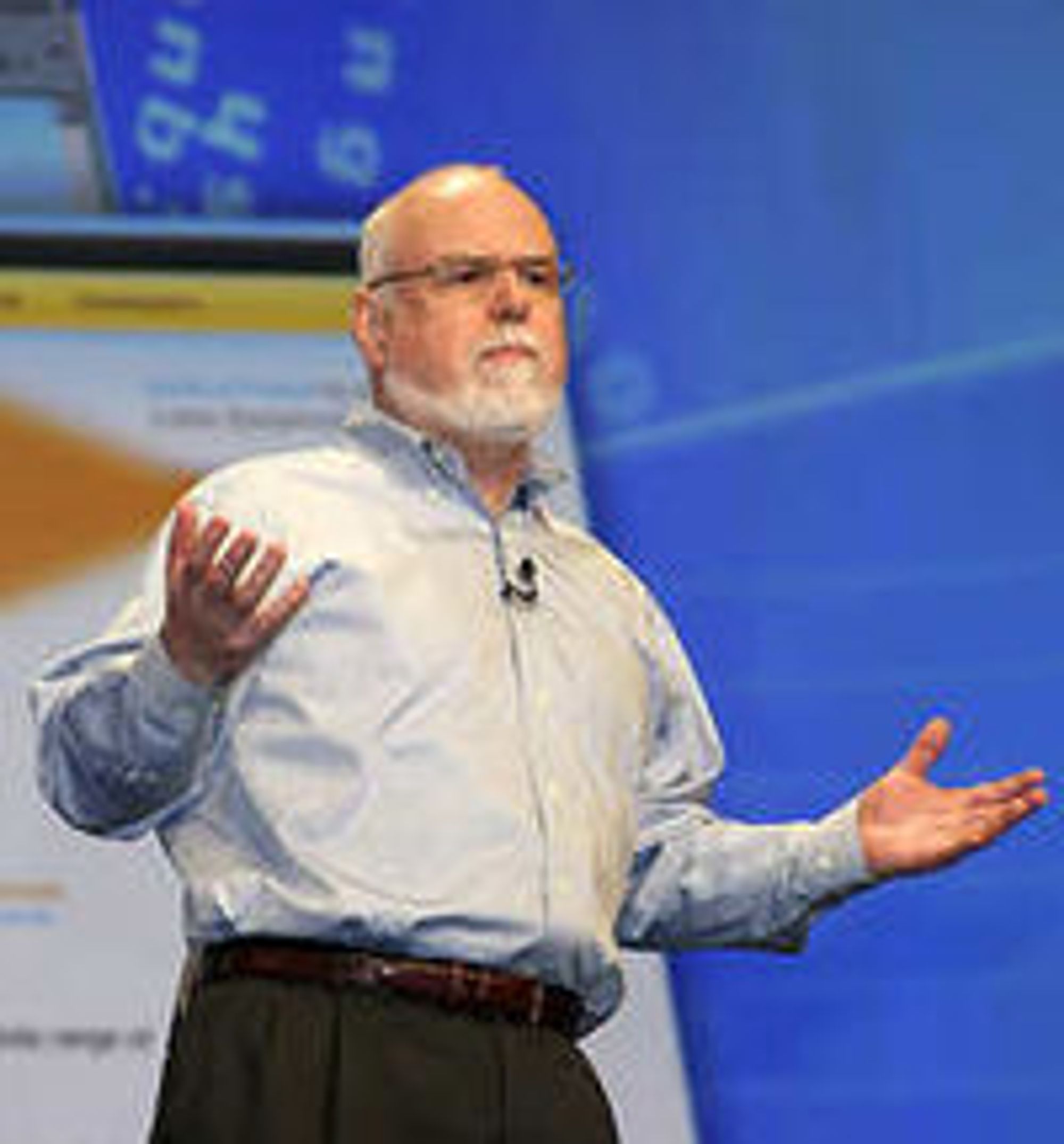 Kevin Cavanaugh erfarer at kundene etterspør applikasjoner til fire plattformer: Apple, Android, RIM og Nokia. (Bildet er tatt på Lotusphere 2008.)