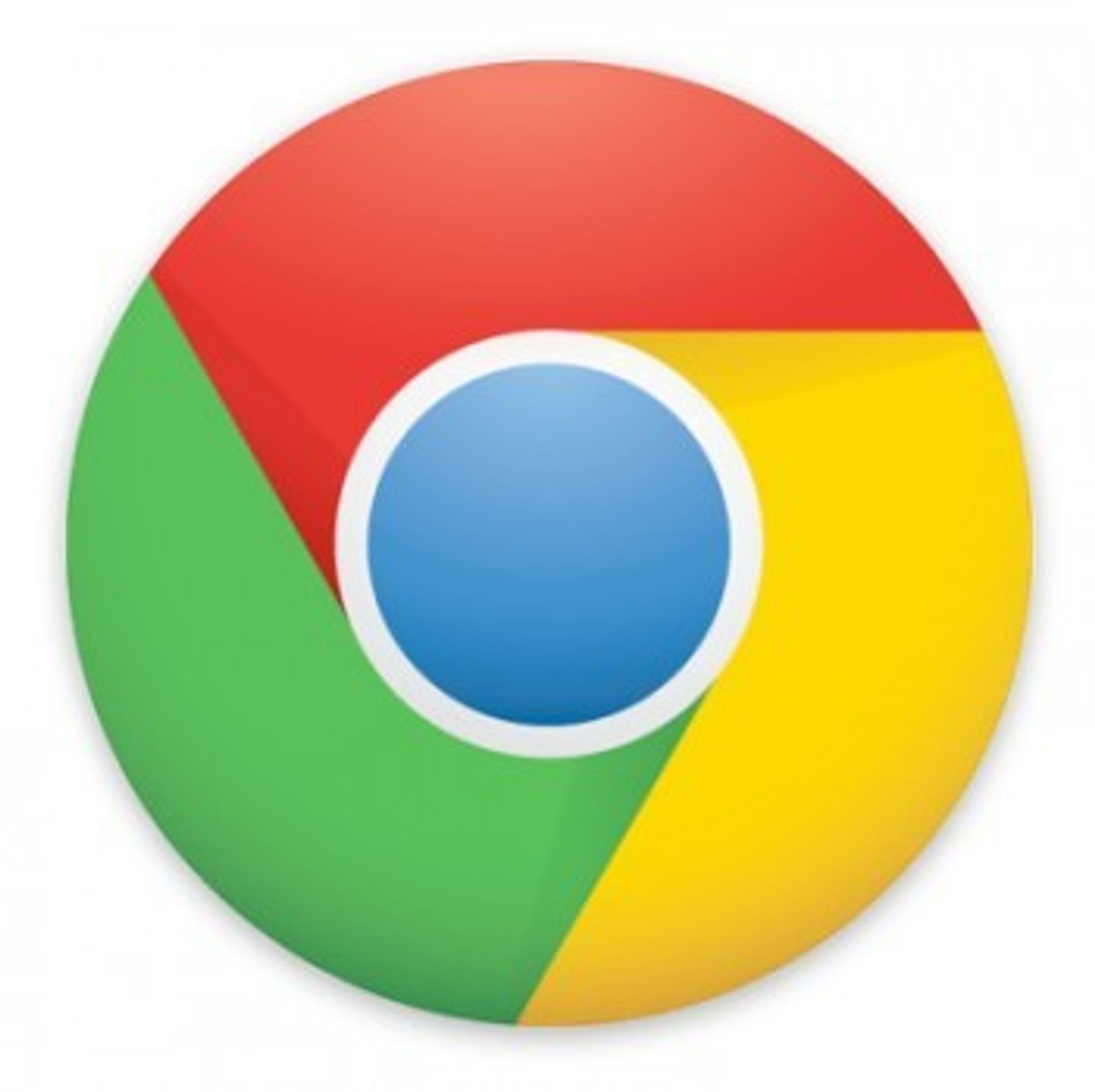 Den nye og enklere Chrome-logoen.