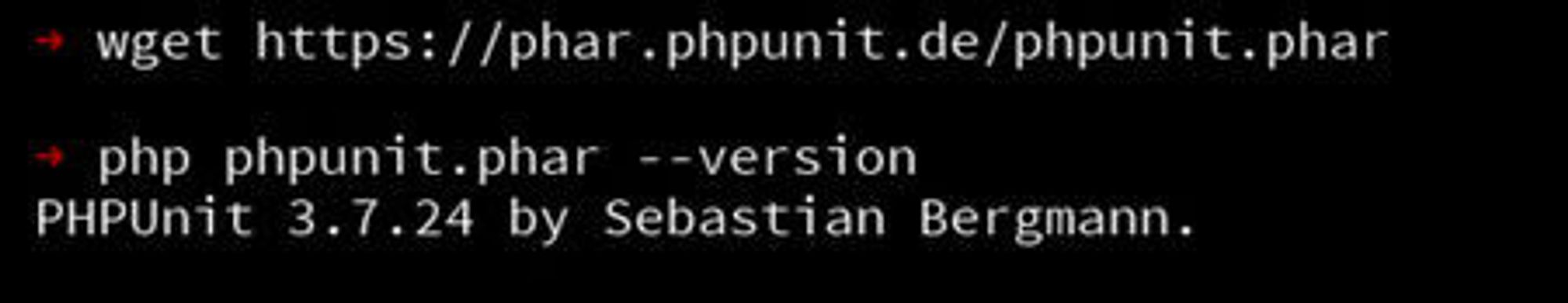 Installasjon av PHPUnit ved hjelp av Phar på en Linux- eller Unix-lignende maskin. 