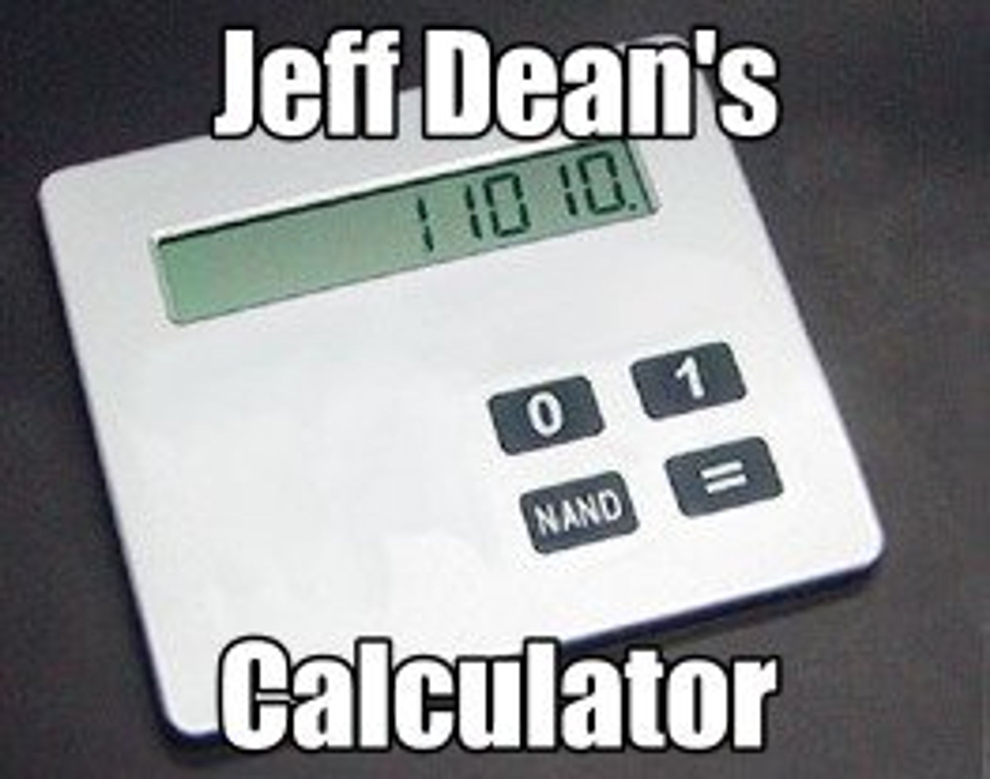 Egentlig trenger ikke Jeff kalkulator. Denne bruker han bare for å brife.