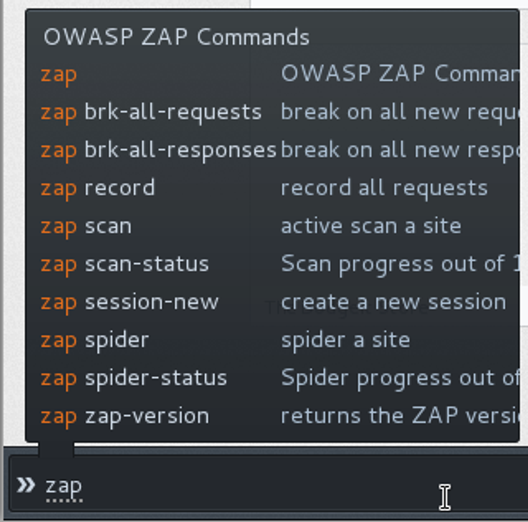 OWASP ZAP-kommandoer gjort tilgjengelige i Firefox via Plug-n-Hack-protokollen.