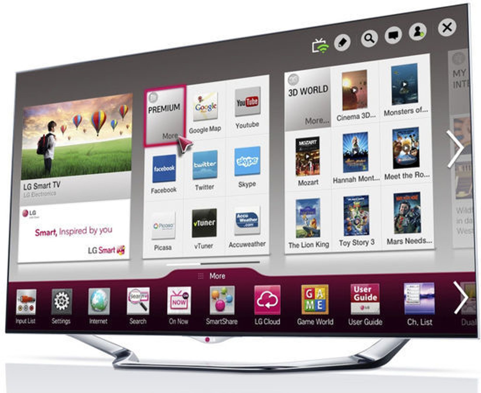 Det er LG Smart TV-grensesnittet som viser annonser og sender informasjon om brukerens tv-vaner og filnavn tilbake til LG.