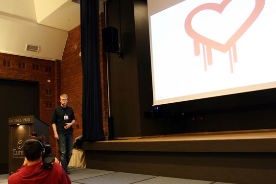 Heartbleed, som har fått sin egen logo, er blant sårbarhetene som portskanneren til NSM kan avdekke, fortalte Jan Tore Morken - "statusautorisert hacker".