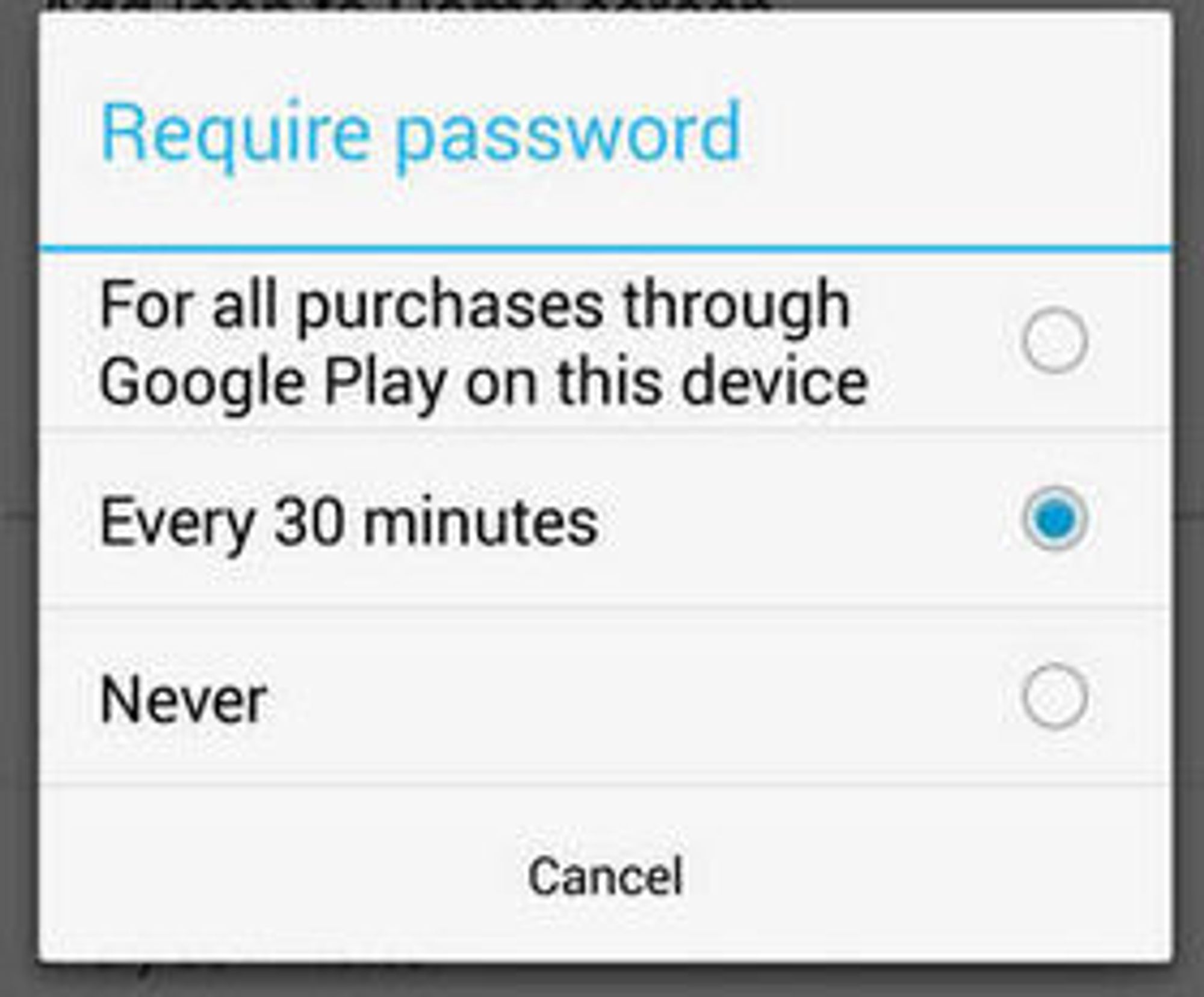 Android-brukere kan nå velge at det kreves passord ved alle kjøp via Google Play, både direkte i butikken og internt i appene.