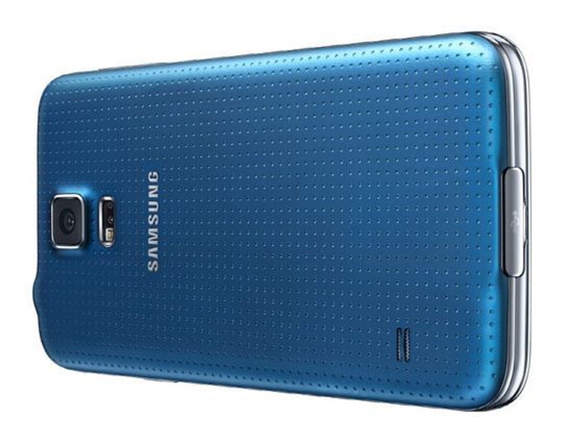 Den perforerte baksiden til Galaxy S5.