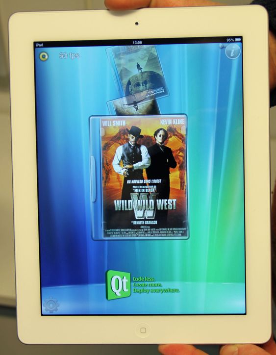 Digia viste fram den samme Qt-baserte videoapplikasjonen på både iOS-basert iPad og ...