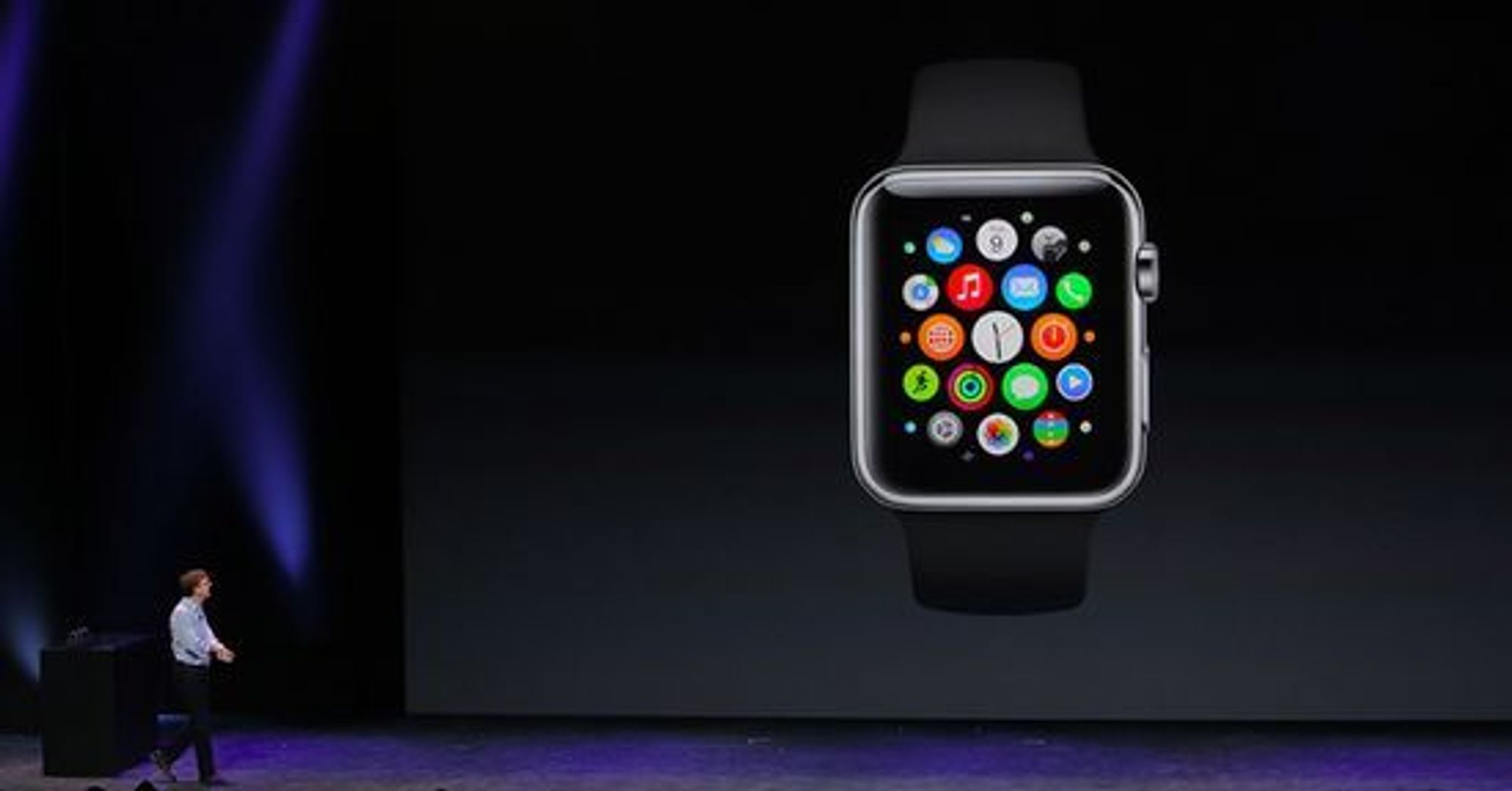 Apple Watch har et grensesnitt basert på fargerike bobler.