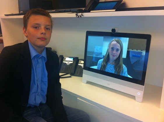 Barna til Nils-Ove Gamlem var hjertens enige om at dette er mye bedre enn Skype...