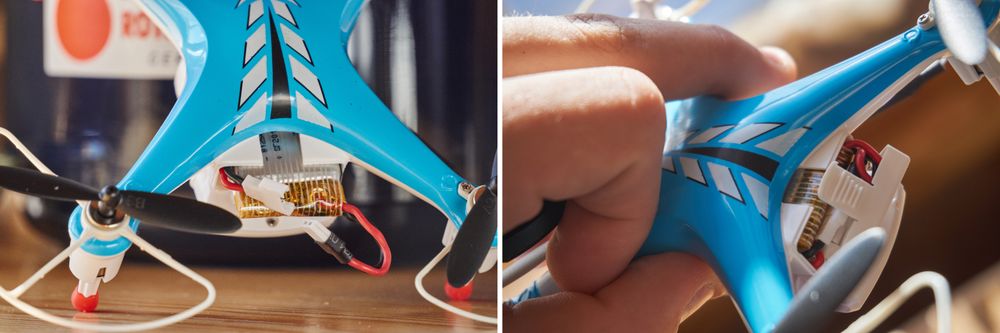 Batteriet er standard tilkobling, noe som er svært positivt. Det som ikke er så positivt, er batteriluken. Ikke bare er den tynn og skjør, men det er også ganske vanskelig å pakke batteriet slik at du i det hele tatt kan lukke luken.