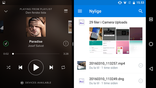 Android N fikk til å snu innholdet i den delte skjermen uten problemer. Denne gangen.
