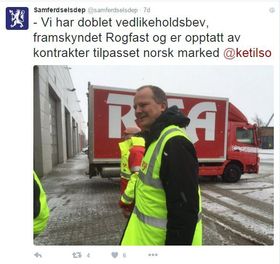 Forrige uke twitret Samferdselsdepartementet at Ketil Solvik-Olsen ønsket å tilpasse anleggskontrakter til det norske markedet.