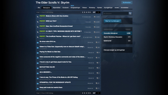 Det var dårlig stemning då Steam prøvde å lempe inn betalte modifikasjonar.