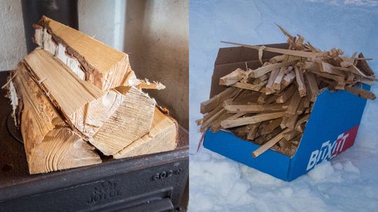  A good half-hour of hoggstavbben, s & # xE5; were these five logs become to smithereens. 