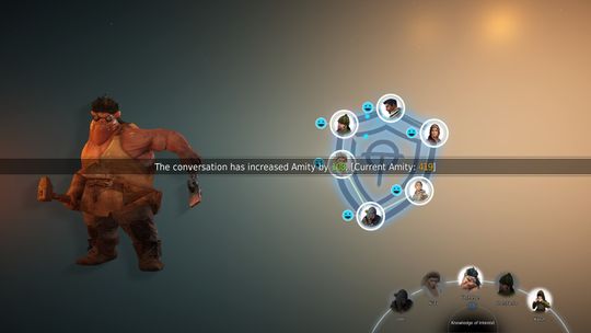 "Amity" er et mini-spill der målet er å bli bedre venner med den kunstige intelligensen. Relativt ubrukelig, spør du meg.