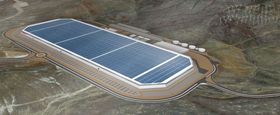 Tidlig konseptskisse Tesla gigafactory.