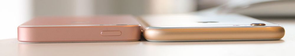 iPhone 6S er litt tynnere enn iPhone SE.